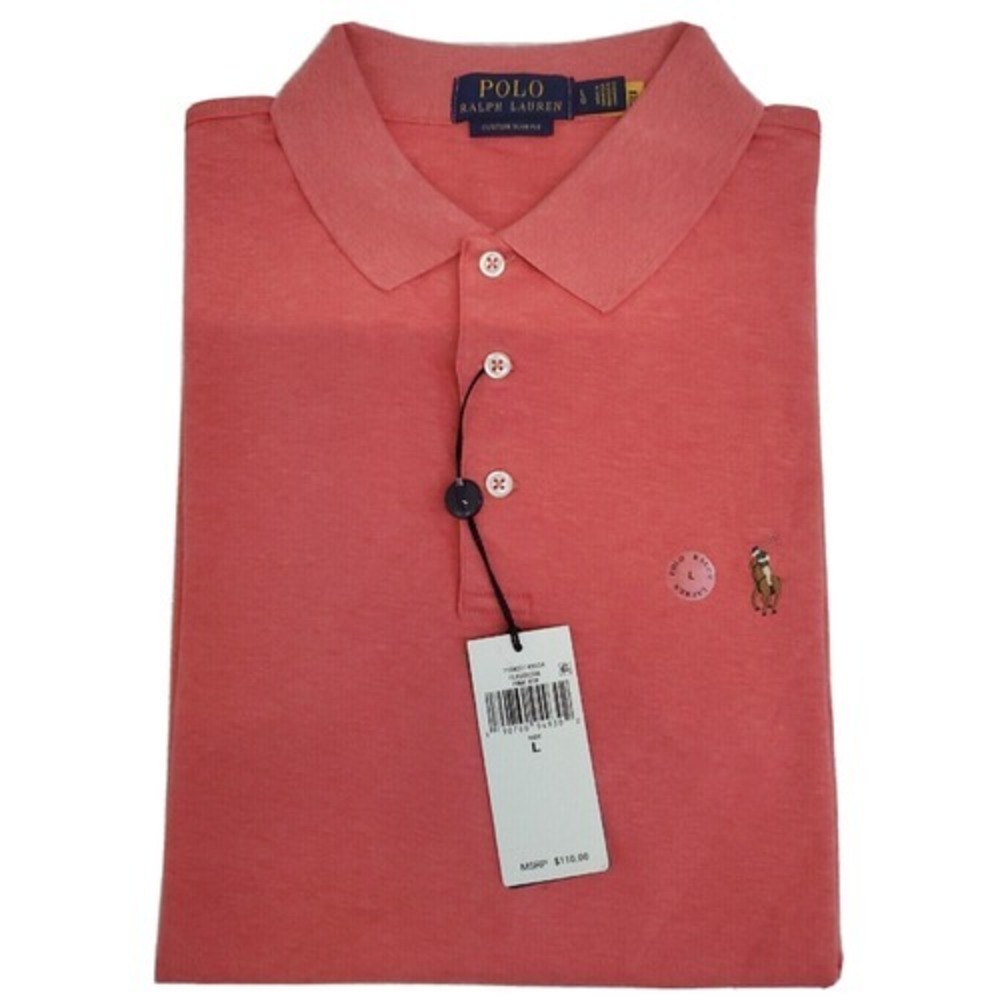 NEW Polo Ralph Lauren Classic Slim Fit Heathered Pink Shirt Men's Size Medium